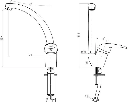 Смеситель для кухни Paulmark Ho212057-328 Смеситель для кухни Paulmark Ho212057-328