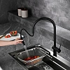 Смеситель для кухни AQUAme Cucina AQM9901MB с выдвижным изливом,черный матовый Смеситель для кухни AQUAme Cucina AQM9901MB с выдвижным изливом,черный матовый