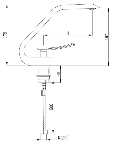 Смеситель для раковины BOCH MANN HOE B BM9633 черный Смеситель для раковины BOCH MANN HOE B BM9633 черный
