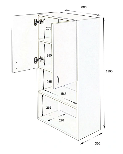 Шкаф Orange СМАЙЛ SM-60SR3 навесной, белый Шкаф Orange СМАЙЛ SM-60SR3 навесной, белый