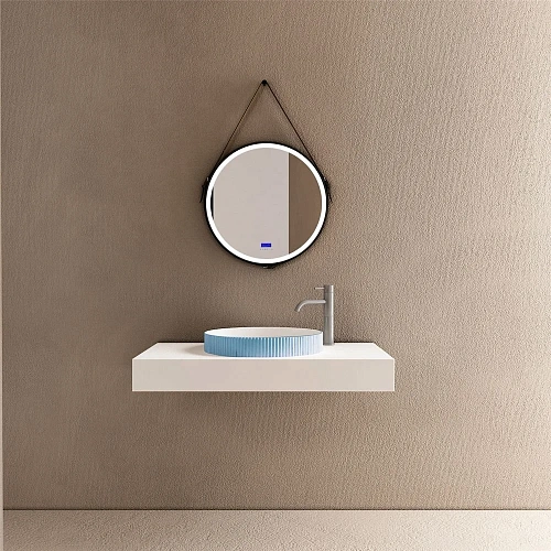 Раковина ABBER Stein AS2604Blau накладная, голубая Раковина ABBER Stein AS2604Blau накладная, голубая