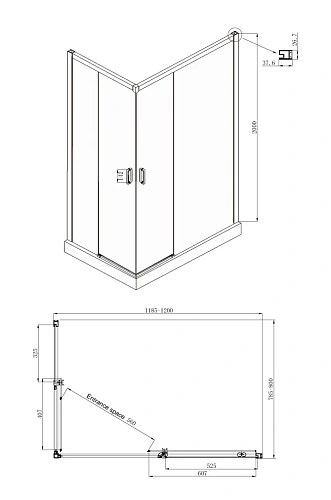 Душевой уголок Ambassador Queen 11011106R (1200x800x2000) Душевой уголок Ambassador Queen 11011106R (1200x800x2000)
