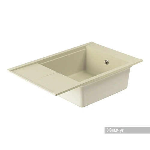 Кухонная мойка Aquaton Делия 78 1A715132DE240 из литого мрамора, прямоугольная, с крылом жемчуг Кухонная мойка Aquaton Делия 78 1A715132DE240 из литого мрамора, прямоугольная, с крылом жемчуг
