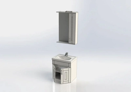 Комплект мебели Aquanet Рондо 60 белый (2 дверцы) 00195705 Комплект мебели Aquanet Рондо 60 белый (2 дверцы) 00195705