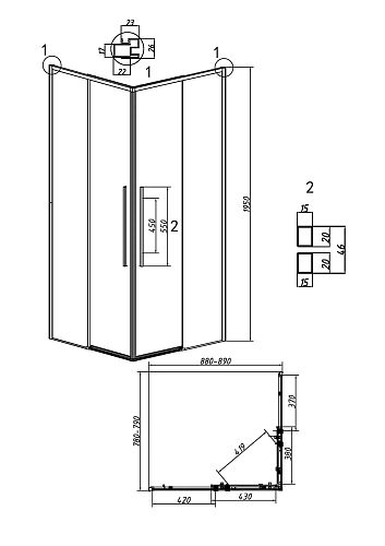 Душевой уголок GROSSMAN Galaxy 300.K33.01.9080.42.00, 90 х 80 см, стекло прозрачное, профиль графит сатин Душевой уголок GROSSMAN Galaxy 300.K33.01.9080.42.00, 90 х 80 см, стекло прозрачное, профиль графит сатин