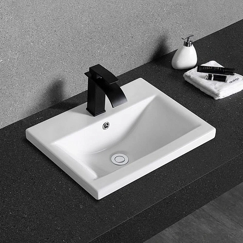 Раковина CeramaLux 9393-50 врезная, белый Раковина CeramaLux 9393-50 врезная, белый