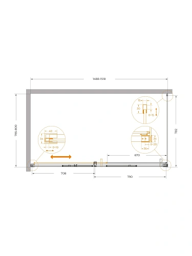 Душевой уголок CEZARES PLANE-AH-1-150/80-C-GM 150x80 см Душевой уголок CEZARES PLANE-AH-1-150/80-C-GM 150x80 см