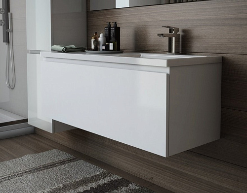 Тумба с раковиной Эстет Dallas Luxe 130 R подвесная 1 длинный ящик белая ФР-00002275 Тумба с раковиной Эстет Dallas Luxe 130 R подвесная 1 длинный ящик белая ФР-00002275