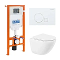 Комплект унитаза BelBagno AMANDA BB051CHR с сиденьем BB051SC инсталляцией BB002-80 и клавишей смыва BB014-SR-BIANCO Комплект унитаза BelBagno AMANDA BB051CHR с сиденьем BB051SC инсталляцией BB002-80 и клавишей смыва BB014-SR-BIANCO