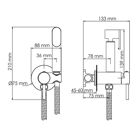 Гигиенический душ WasserKRAFT A70838 золото Гигиенический душ WasserKRAFT A70838 золото
