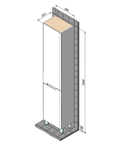 Шкаф-пенал BRIZ Маре 40 см 249 04-00к40-00 02 БЕЛ правый Шкаф-пенал BRIZ Маре 40 см 249 04-00к40-00 02 БЕЛ правый