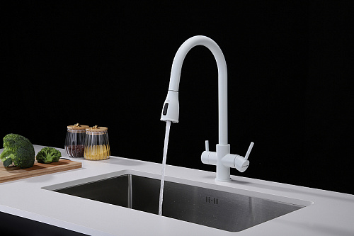 Смеситель для кухни Paulmark LANGE белый матовый La214212-WH Смеситель для кухни Paulmark LANGE белый матовый La214212-WH