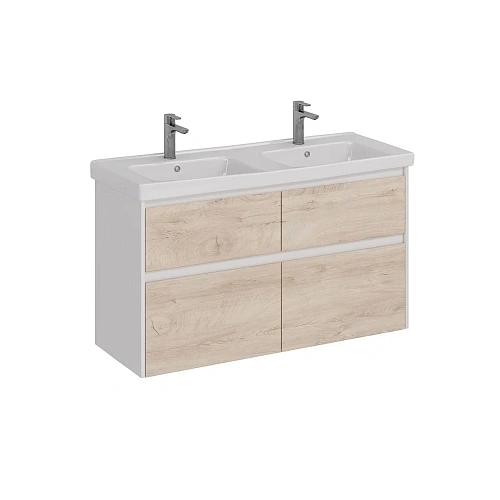 Тумба под раковину Lemark COMBI 125 см подвесная/напольная, дуб кантри/белый LM03C125T-dub Тумба под раковину Lemark COMBI 125 см подвесная/напольная, дуб кантри/белый LM03C125T-dub