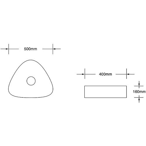 Раковина Ceruttispa CR0021C 500х400х160 накладная, белая, треугольная Раковина Ceruttispa CR0021C 500х400х160 накладная, белая, треугольная
