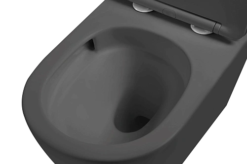 Унитаз подвесной Vincea Globo VT1-14STMA Торнадо антрацит матовый, ультратонкое сиденье микролифт Унитаз подвесной Vincea Globo VT1-14STMA Торнадо антрацит матовый, ультратонкое сиденье микролифт