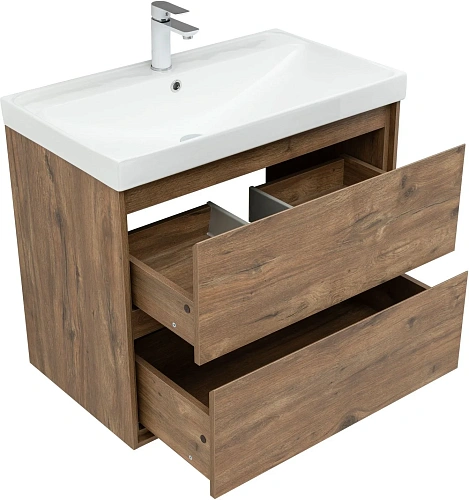 Тумба под раковину Aquanet Милан 80 дуб рустикальный 00336379 подвесная Тумба под раковину Aquanet Милан 80 дуб рустикальный 00336379 подвесная