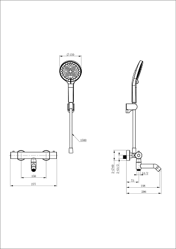 Смеситель для ванны Wonzon & Woghand с термостатом, темный графит (WW-B2065-A1-BGG) Смеситель для ванны Wonzon & Woghand с термостатом, темный графит (WW-B2065-A1-BGG)
