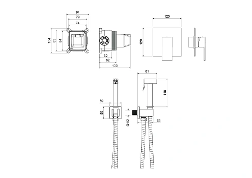 Гигиенический душ Aquatek ЛИБРА AQ1619CR Хром, встраиваемый Гигиенический душ Aquatek ЛИБРА AQ1619CR Хром, встраиваемый