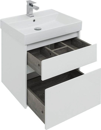 Тумба с раковиной Aquanet Nova Lite 60 белый (2 ящика) 00242575 + 00242905 Тумба с раковиной Aquanet Nova Lite 60 белый (2 ящика) 00242575 + 00242905