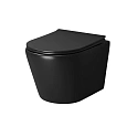 Унитаз подвесной GROSSMAN GR-4478BMS Fly 520x360x350 черный матовый безободковый с тонкой крышкой Унитаз подвесной GROSSMAN GR-4478BMS Fly 520x360x350 черный матовый безободковый с тонкой крышкой