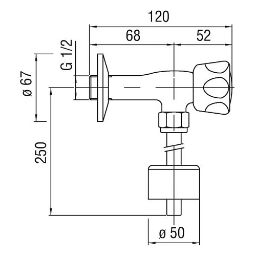 Смывное устройство для писсуара Nobili AV00503CR Смывное устройство для писсуара Nobili AV00503CR