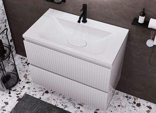 Тумба с раковиной Эстет Bali Wave 105 ФР-00018128 800х450 подвесная 2 ящика Тумба с раковиной Эстет Bali Wave 105 ФР-00018128 800х450 подвесная 2 ящика