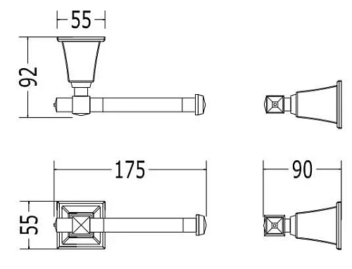 Держатель туалетной бумаги Devon&Devon Time Black TM311OTBL, светлое золото Держатель туалетной бумаги Devon&Devon Time Black TM311OTBL, светлое золото