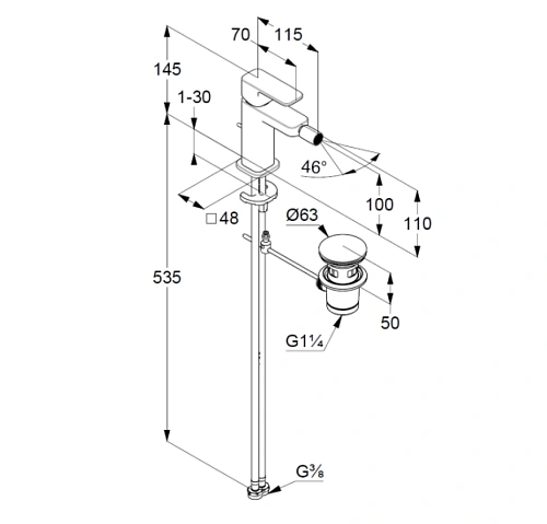 Смеситель для биде Kludi RENON 422160575 хром Смеситель для биде Kludi RENON 422160575 хром