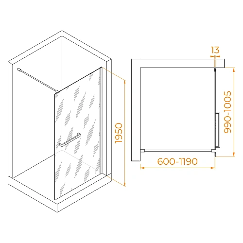 Душевая перегородка RGW Walk In WA-040 1000 мм 35104010-11 хром, Easy Clean Душевая перегородка RGW Walk In WA-040 1000 мм 35104010-11 хром, Easy Clean