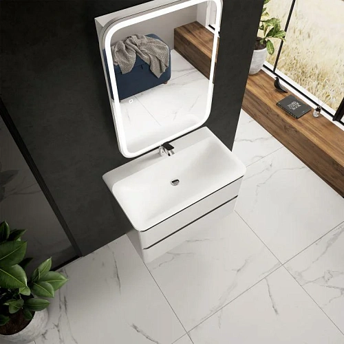 Тумба под раковину AQUAme AQM900480WH S4 подвесная 80 см белый глянец Тумба под раковину AQUAme AQM900480WH S4 подвесная 80 см белый глянец