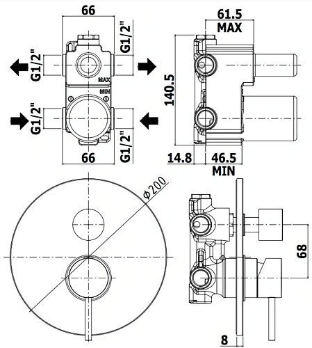 Смеситель для душа Paffoni Light LIG018ST Смеситель для душа Paffoni Light LIG018ST