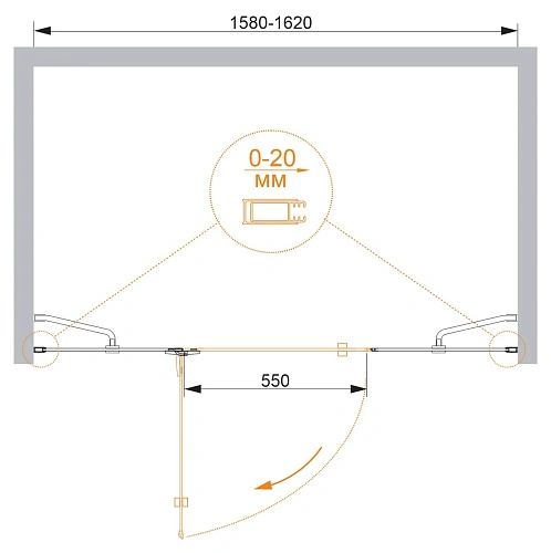 Душевая дверь CEZARES BERGAMO-W-B-13-60+60/40-C-Cr-L 160см стекло прозрачное, профиль хром Душевая дверь CEZARES BERGAMO-W-B-13-60+60/40-C-Cr-L 160см стекло прозрачное, профиль хром