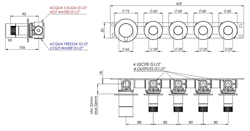 Смеситель для душа Remer X Style N98D4PNO, черный матовый Смеситель для душа Remer X Style N98D4PNO, черный матовый