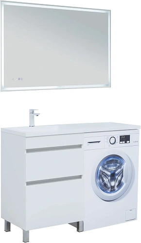 Тумба под раковину Aquanet Вега 58 белый глянец 00329124 напольная Тумба под раковину Aquanet Вега 58 белый глянец 00329124 напольная