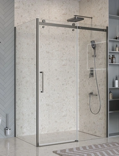 Душевой уголок BelBagno MARINO-2-AH-1-140/100-C-GM 140x100 см, профиль оружейная сталь, стекло прозрачное Душевой уголок BelBagno MARINO-2-AH-1-140/100-C-GM 140x100 см, профиль оружейная сталь, стекло прозрачное
