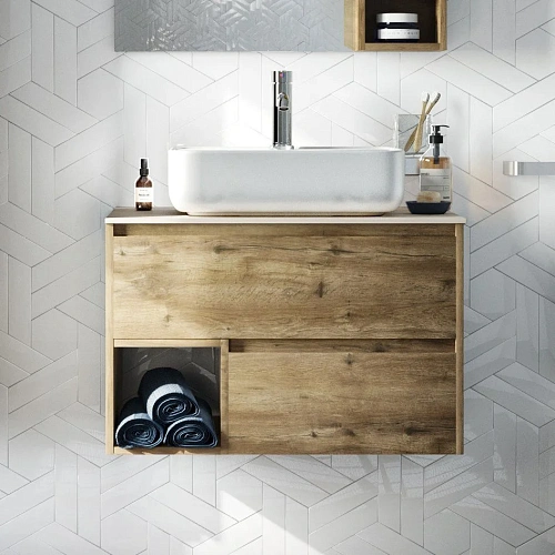 Комплект мебели STWORKI Карлстад 75 дуб рустикальный, простоун беж, в стиле лофт, под дерево, россий 425318 Комплект мебели STWORKI Карлстад 75 дуб рустикальный, простоун беж, в стиле лофт, под дерево, россий 425318