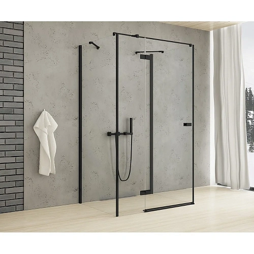 Душевой уголок NEW TRENDY REFLEXA BLACK R 120x120x200 EXK-5056 черный Душевой уголок NEW TRENDY REFLEXA BLACK R 120x120x200 EXK-5056 черный