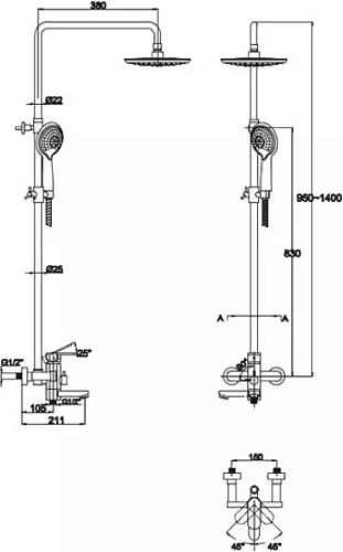 Душевая система Kaiser SX-2060-4 White Душевая система Kaiser SX-2060-4 White