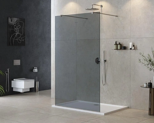 Душевая перегородка CEZARES LIBERTA-L-2-110-120-GR-Cr 110см стекло тонированное (графит), профиль хром Душевая перегородка CEZARES LIBERTA-L-2-110-120-GR-Cr 110см стекло тонированное (графит), профиль хром