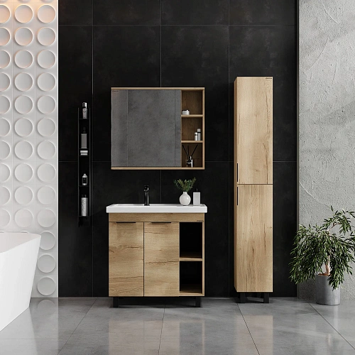 Тумба под раковину Onika Легран 80 см 108063 напольная, дуб галифакс (для Фостер 80 Пр.) Тумба под раковину Onika Легран 80 см 108063 напольная, дуб галифакс (для Фостер 80 Пр.)