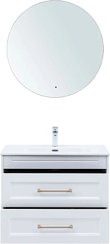 Тумба под раковину Aquanet Бостон new 80 00347182 белый сатин ручки золото Тумба под раковину Aquanet Бостон new 80 00347182 белый сатин ручки золото