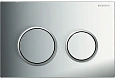 Клавиша смыва Geberit 115.085.KH.1 Omega 20 пластик, цвет хром глянец/хром матовый Клавиша смыва Geberit 115.085.KH.1 Omega 20 пластик, цвет хром глянец/хром матовый