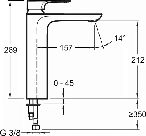 Смеситель для раковины Jacob Delafon Aleo+ E72336-CP Смеситель для раковины Jacob Delafon Aleo+ E72336-CP