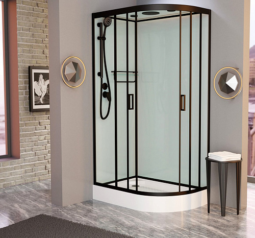 Душевая кабина Frank F411L Black левосторонняя 110х80х200 см 114114 Душевая кабина Frank F411L Black левосторонняя 110х80х200 см 114114