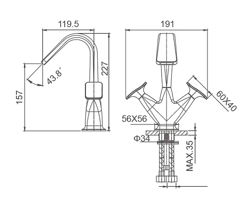 Смеситель для раковины Wonzon & Woghand Shakespeare, темное золото (WW-651103-DG) Смеситель для раковины Wonzon & Woghand Shakespeare, темное золото (WW-651103-DG)