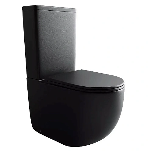 Чаша напольного унитаза Ceramica Nova METROPOL Rimless CN4001-BMB черный матовый с сиденьем Чаша напольного унитаза Ceramica Nova METROPOL Rimless CN4001-BMB черный матовый с сиденьем