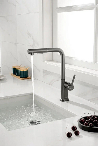 Смеситель для кухни Paulmark NEO вороненая сталь Ne214419-GM Смеситель для кухни Paulmark NEO вороненая сталь Ne214419-GM