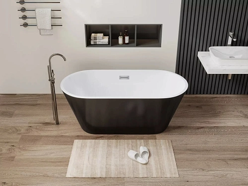 Ванна отдельностоящая Ceruttispa RESIA170IIGMB CT10879 1700x750x600 акриловая черная матовая снаружи, белая внутри Ванна отдельностоящая Ceruttispa RESIA170IIGMB CT10879 1700x750x600 акриловая черная матовая снаружи, белая внутри