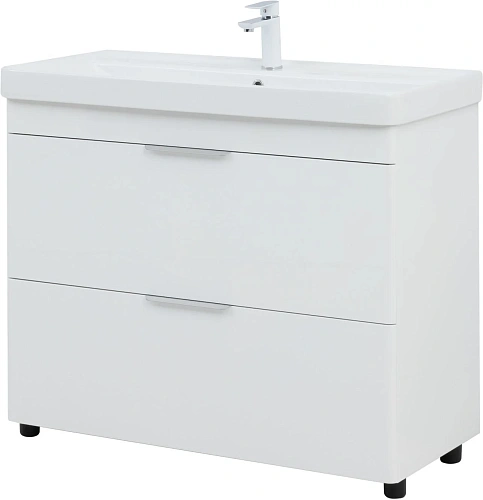 Тумба под раковину Aquanet Ирис New 100 напольная, белый глянец 00339257 напольная Тумба под раковину Aquanet Ирис New 100 напольная, белый глянец 00339257 напольная