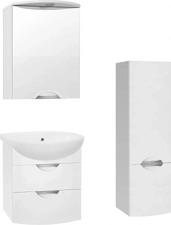 Зеркальный шкаф Style Line Жасмин 2 55/С, Люкс белый ЛС-00000215 Зеркальный шкаф Style Line Жасмин 2 55/С, Люкс белый ЛС-00000215